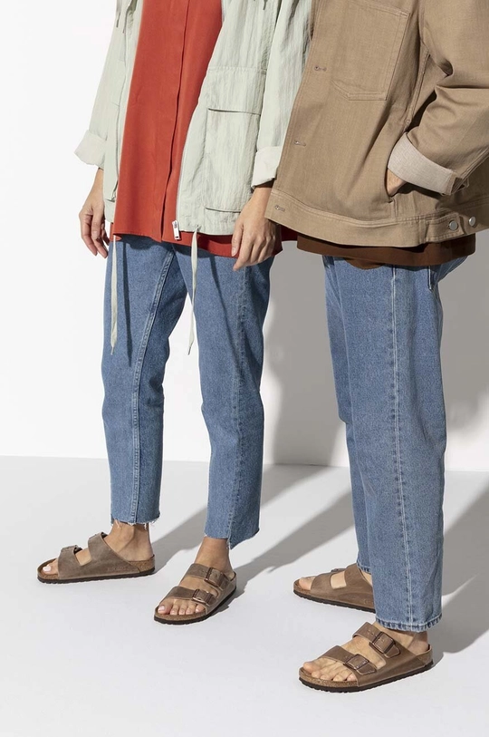 Birkenstock suede sliders