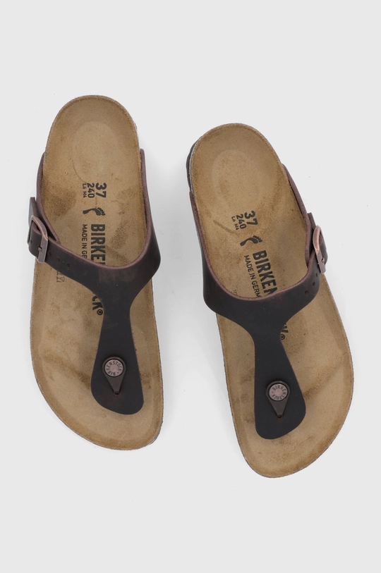 brązowy Birkenstock japonki skórzane Gizeh