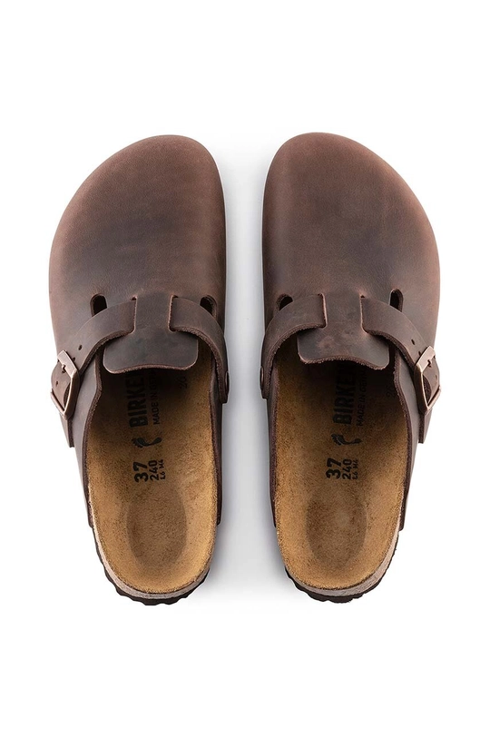 καφέ Δερμάτινες παντόφλες Birkenstock Boston