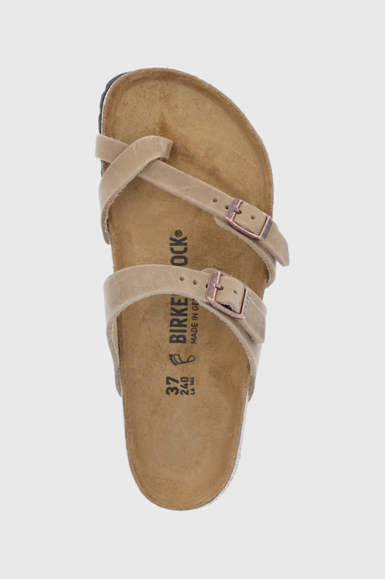 μπεζ Δερμάτινες σαγιονάρες Birkenstock Mayari