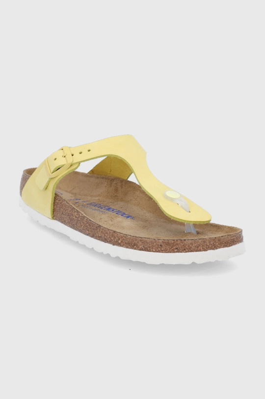 Birkenstock bőr flip-flop Gizeh sárga