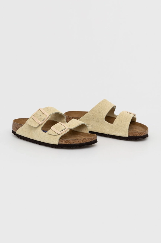 Semišové šľapky Birkenstock Arizona béžová