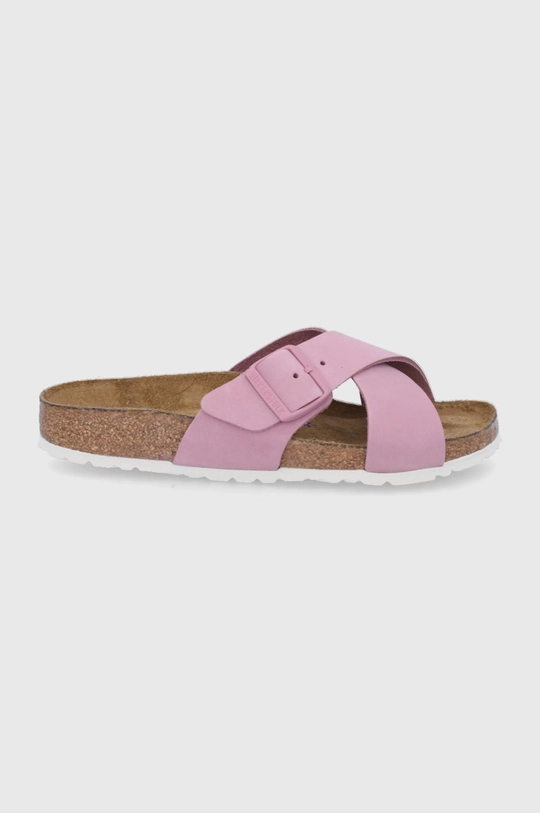 fioletowy Birkenstock klapki skórzane Siena Damski