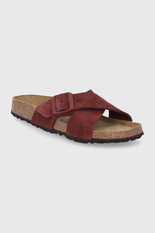 Birkenstock papucs velúrból Siena barna