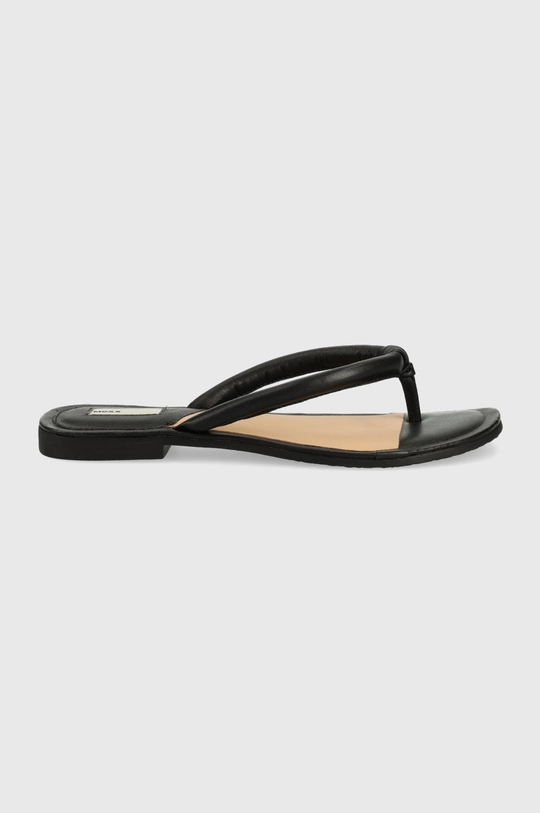 czarny Mexx japonki skórzane Sandal Jill Damski