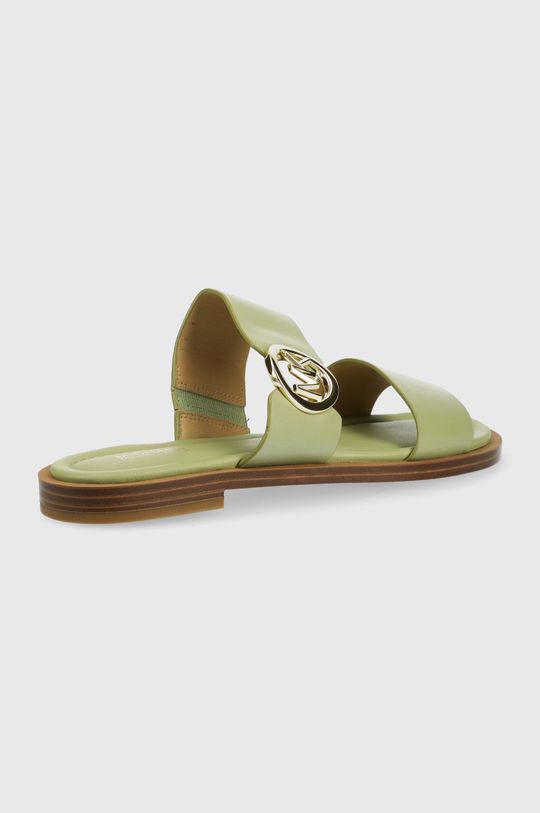 Kožené pantofle MICHAEL Michael Kors Summer Sandal tlumená zelená