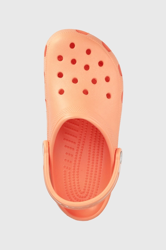 orange Crocs sliders