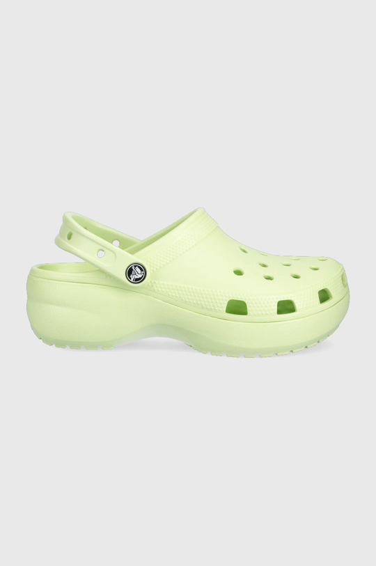 зелёный Шлепанцы Crocs Classic Platform Clog Женский