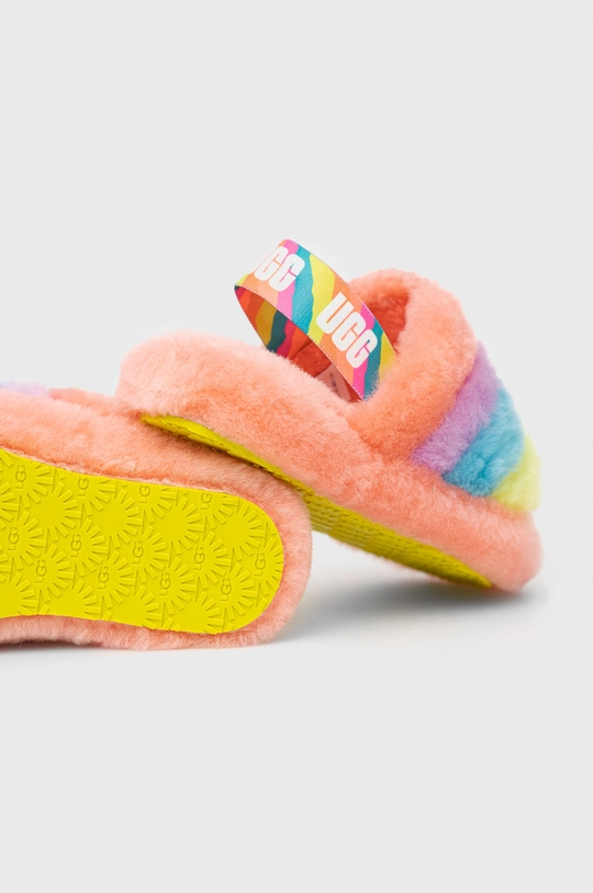 Detské vlnené papuče UGG Fluff Yeah Slide  Zvršok: Vlna Vnútro: Textil, Vlna Podrážka: Syntetická látka