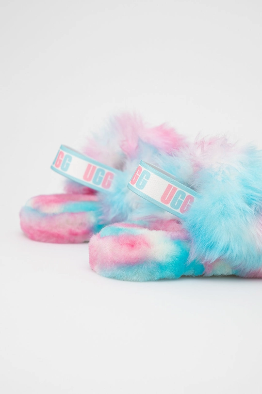 UGG kapcie wełniane dziecięce Fluff Yeah Pride Cholewka: Wełna, Wnętrze: Materiał tekstylny, Wełna, Podeszwa: Materiał syntetyczny