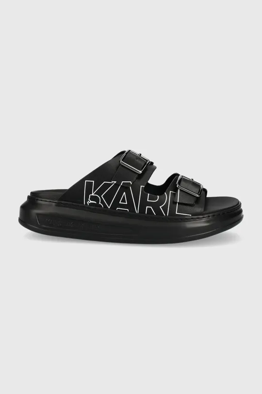 čierna Kožené šľapky Karl Lagerfeld Kapri Mens Pánsky