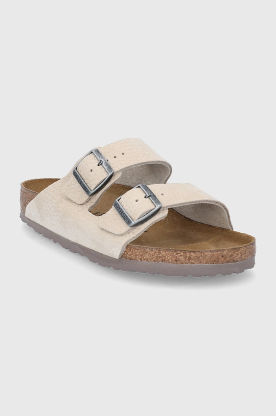 Birkenstock klapki skórzane Arizona beżowy