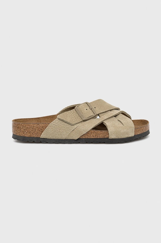 zelená Semišové šľapky Birkenstock Lugano Pánsky