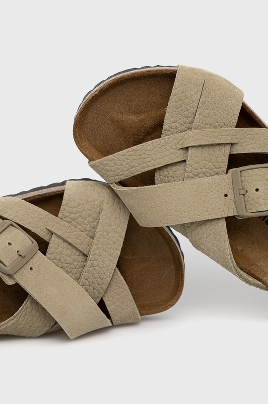 zelená Semišové šľapky Birkenstock Lugano