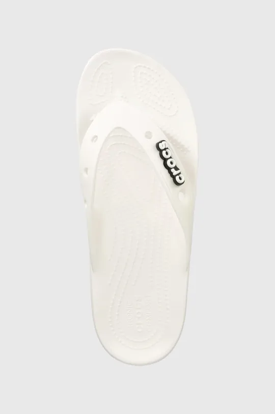 white Crocs flip flops