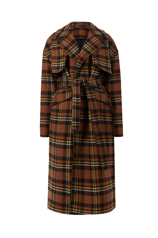 AllSaints płaszcz z domieszką wełny BREECHECKCOAT