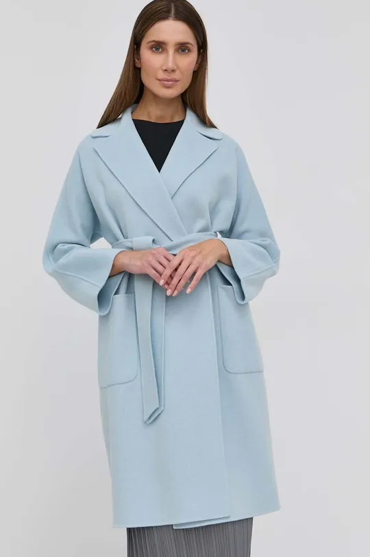 Μάλλινο παλτό Weekend Max Mara μπλε