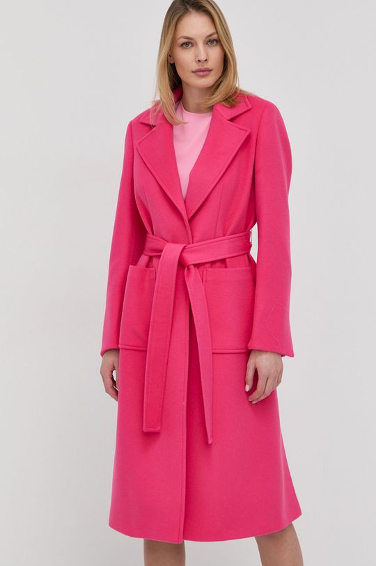 Vlněný kabát MAX&Co. růžová
