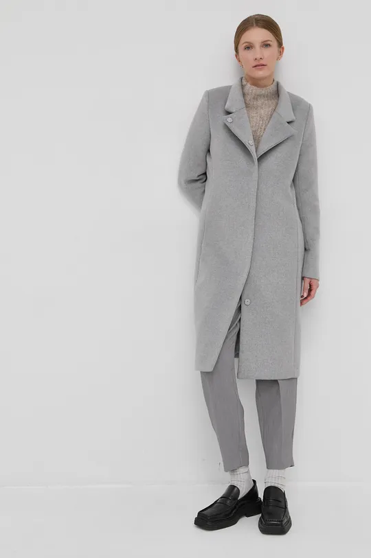 γκρί Μάλλινο παλτό Bruuns Bazaar Γυναικεία