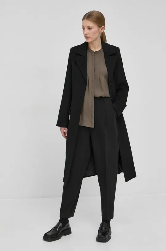 μαύρο Μάλλινο παλτό Bruuns Bazaar