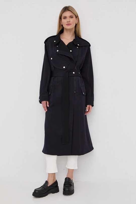 blu navy Victoria Beckham cappotto in lana Donna