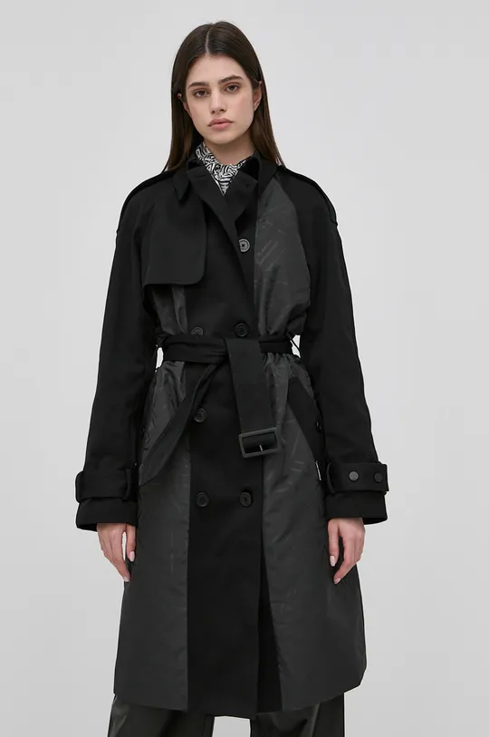 čierna Kabát Karl Lagerfeld Dámsky