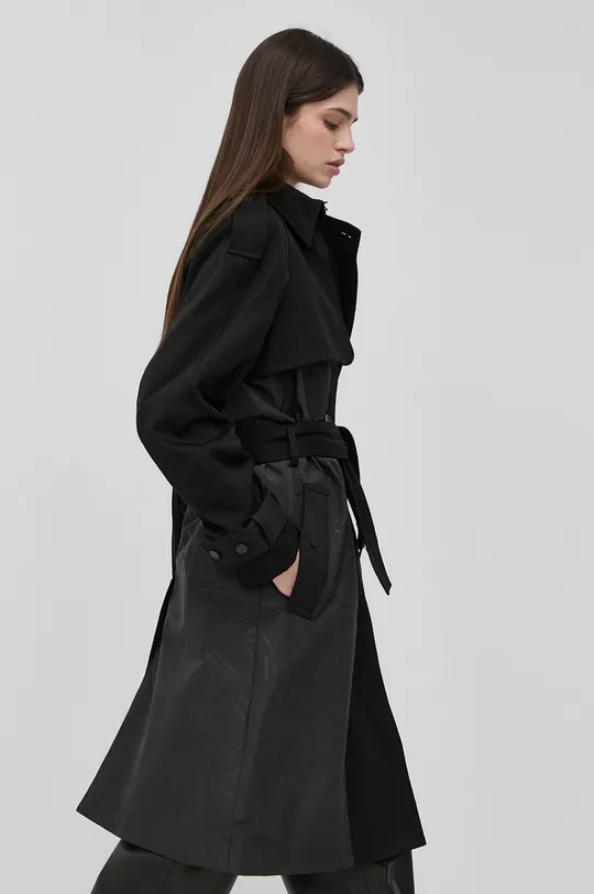 czarny Karl Lagerfeld płaszcz 220W1503