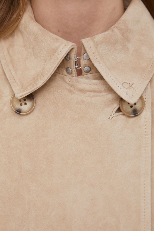 Kožený kabát Calvin Klein Dámský
