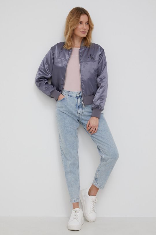 Obojstranná bunda Calvin Klein Jeans sivá