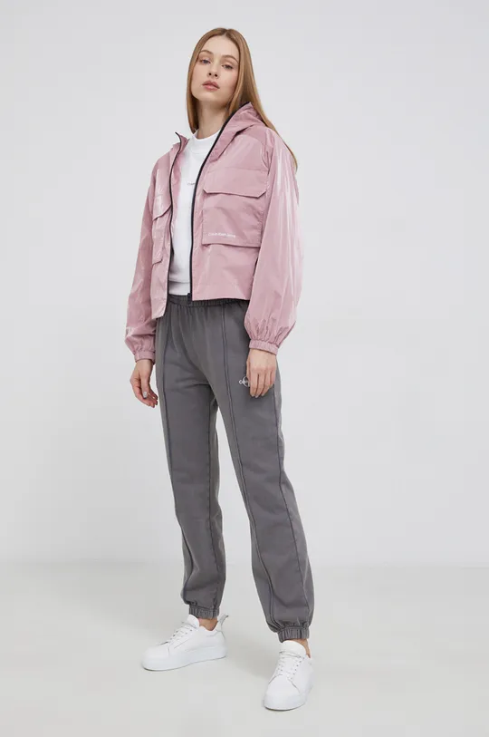 Μπουφάν Calvin Klein Jeans ροζ