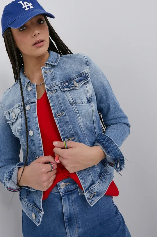 modrá Rifľová bunda Tommy Jeans Vivianne Bf5111