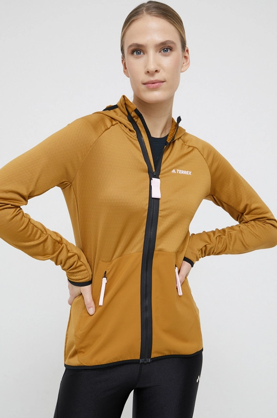 brązowy adidas Performance bluza sportowa GQ4261 Damski