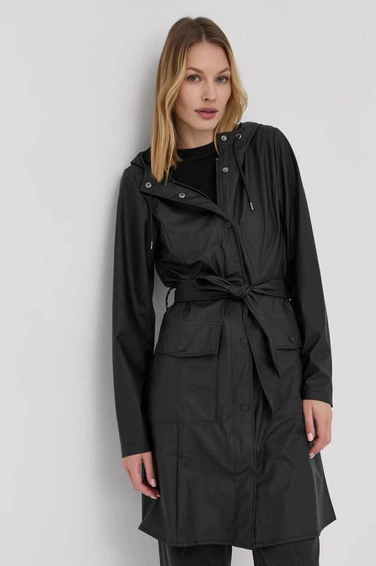 čierna Bunda Rains Curve Jacket 18130 Dámsky