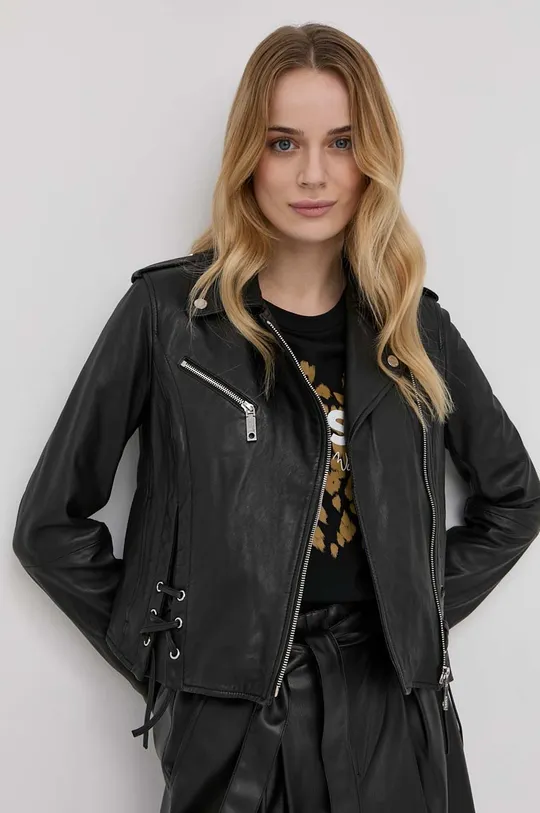 μαύρο Δερμάτινο jacket MAX&Co. Γυναικεία