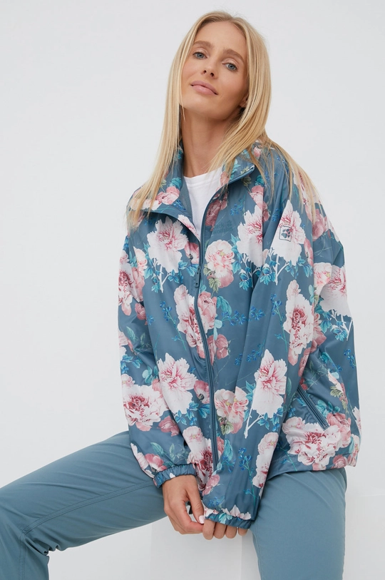 turkizna Vetrovka Jack Wolfskin Flower Blouson Ženski