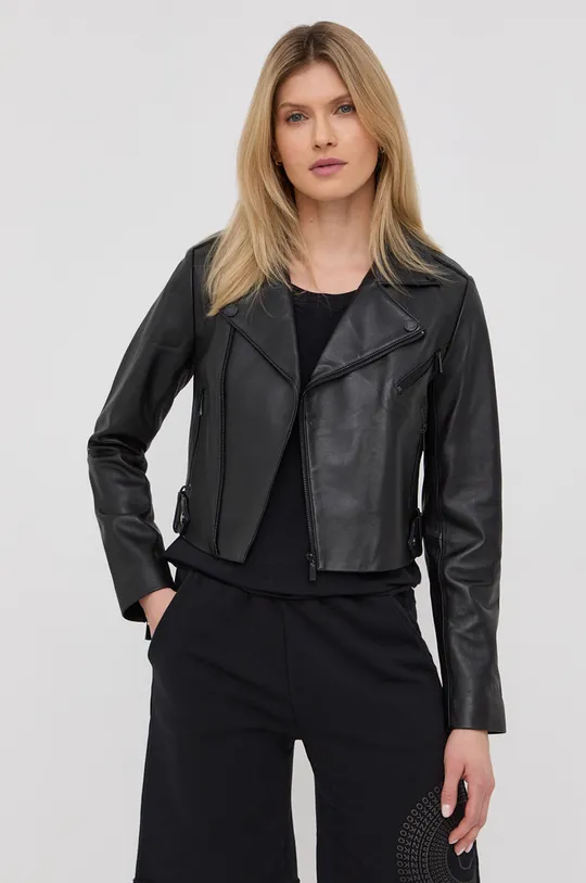 μαύρο Δερμάτινο jacket Morgan Γυναικεία