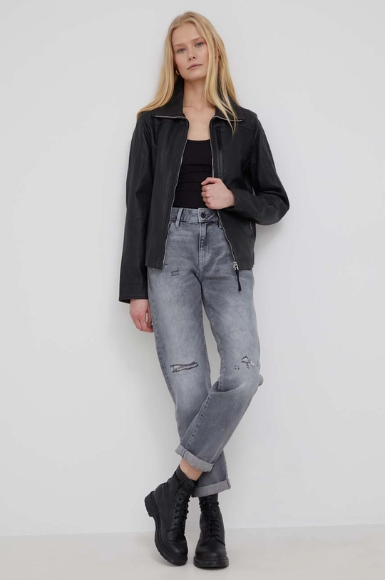 G-Star Raw kurtka skórzana D21014.C850 czarny