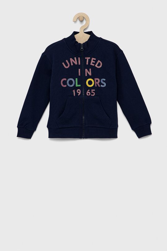 granatowy United Colors of Benetton bluza bawełniana dziecięca Dziewczęcy