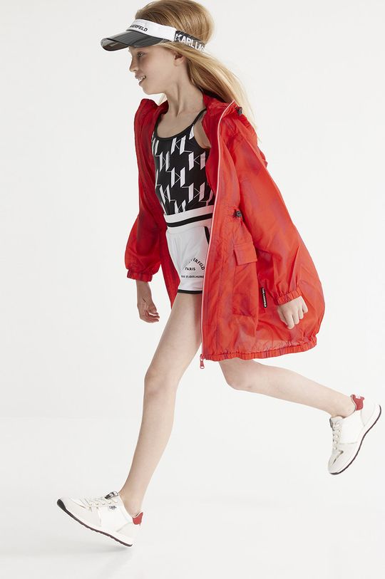 červená Dětská bunda Karl Lagerfeld Dívčí