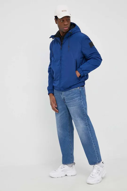 Μπουφάν Calvin Klein Jeans σκούρο μπλε