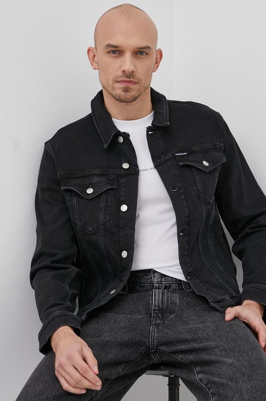 černá Džínová bunda Calvin Klein Jeans Pánský