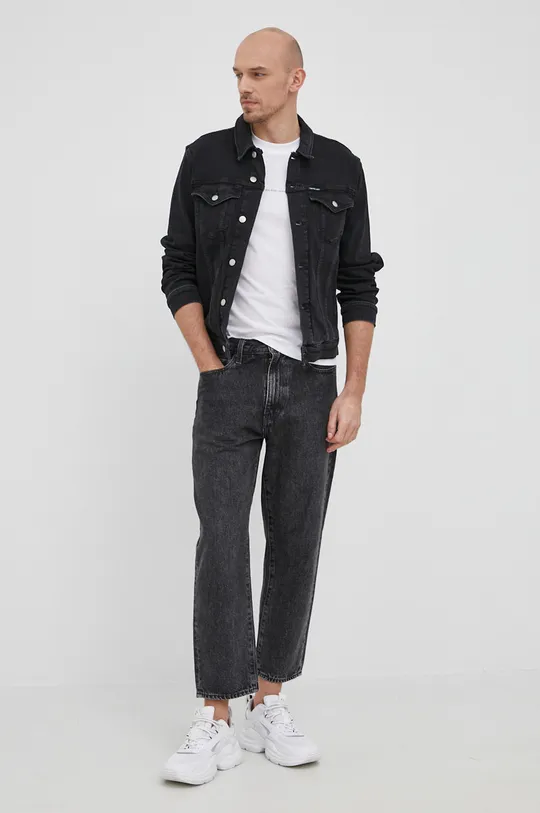 Calvin Klein Jeans - Τζιν μπουφάν μαύρο