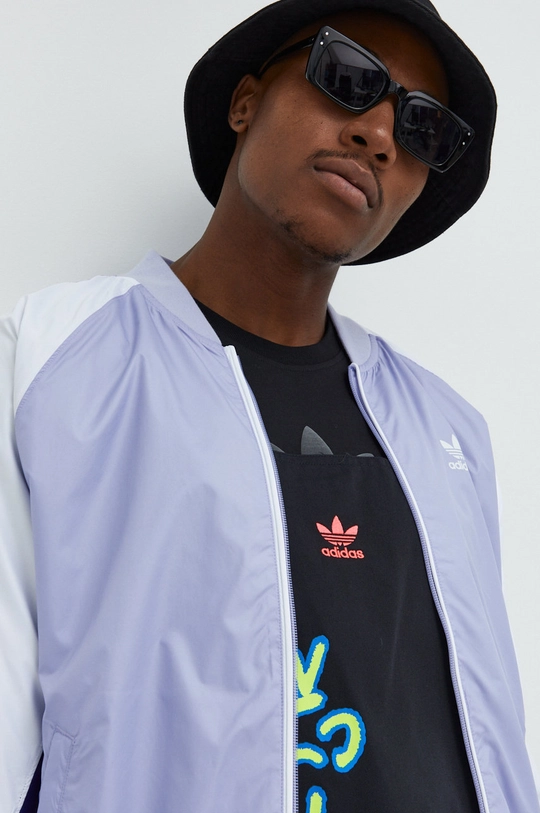 fioletowy adidas Originals kurtka bomber