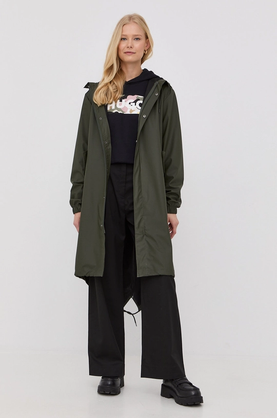 Rains rain jacket 18140 Fishtail Parka  Basic material: 100% Polyester Finishing: 100% Polyurethane