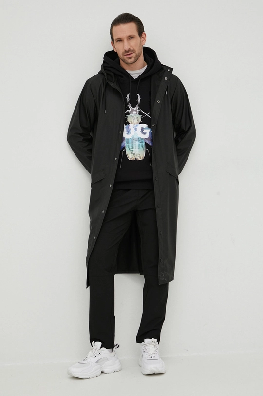 Яке Rains 18360 Longer Jacket черен