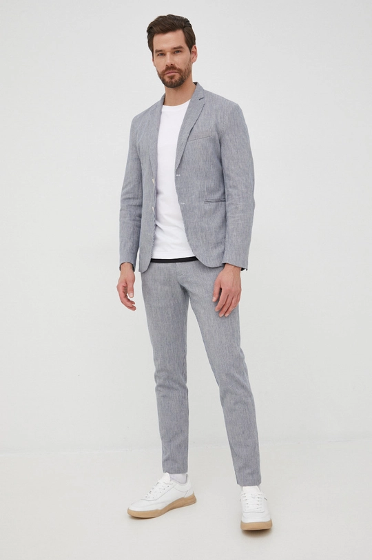 Blazer με μείγμα λινών Sisley μπλε