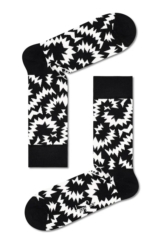 Happy Socks skarpetki Black & White (4-pack) 86 % Bawełna, 2 % Elastan, 12 % Poliamid