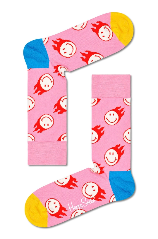 Happy Socks skarpetki Smiley (6-pack) 2 % Elastan, 12 % Poliamid, 86 % Bawełna