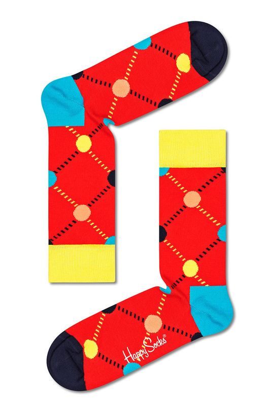 czerwony Happy Socks skarpetki Argyle Dot Damski