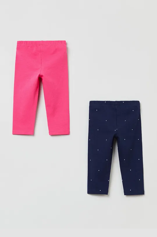 OVS legginsy bawełniane dziecięce (2-pack) różowy